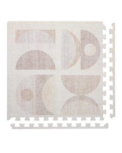 House of Noa Baby Play Mat – 4x6 Sandstone Luna – Set of 6 Tiles – Cushioned EVA Foam Play Mat for Floor, Soft Interlocking Baby Crawling Mats for Hard Floors