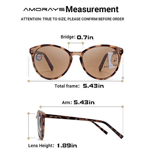 Image of Amorays Cat Eyes Progressive Multifocal Reading Sunglasses UV Protection Anti Blue RaysTrifocal Sun Readers for Women