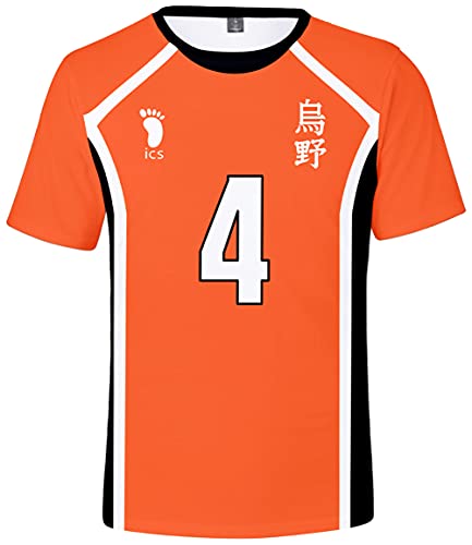 YIMIAO Hombres Mujer Impresión 3D Anime Japónes T-Shirt Haikyuu Kageyama de Manga Corta Camiseta Regular de Sasuke Kakash Niños Tshirt Cover