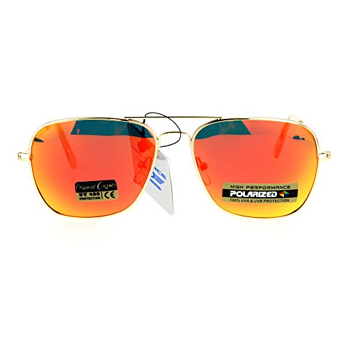 Air Force Polarized Sunglasses Thin Light Weight Square Gold Metal Aviators2