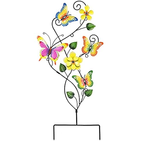 BAYN 30 Inch Butterfly Garden Stake Decor Art Butterfly Metal Wall Decor Trellis for Climbing Plants Outdoor Spring Decor Art Housewarming Gift Cover