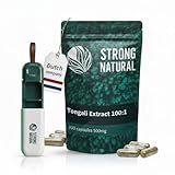 Strong Natural - Tonkat 200 cápsulas [500 mg + pastillero premium GRATIS] Extracto vegetal premium 100:1 - Extracto de raíz