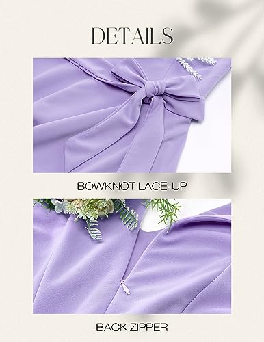Image of DRESSTELLS Women's Cocktail Dress Summer Wedding Guest Party Vintage 3 /4 Bell Sleeve V Neck A-Line Dress