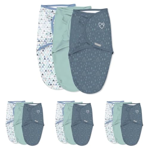 Image of SwaddleMe by Ingenuity Original Swaddle,100% Cotton,Improves Sleep & Calms Startle Reflex,3-6 Months,14-18 lbs,1.0 TOG,Baby Swaddle Blanket - Mountaineer,(Pack of 12)