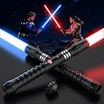 Lightsaber, Heavy Dueling Light Saber Upgraded RGB 24 Colors, 102CM Rechargeable Lightsaber Metal Hilt, 4 Modes Laser Sword Toy with Sound Effects for Kids Adults Cosplay Party Gifts (40" 2PC)