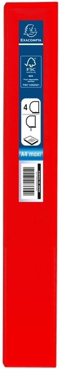 Exacompta 10 x Präsentationsringbuch Kreacover A4+ 25mm 4 Ringe rot
