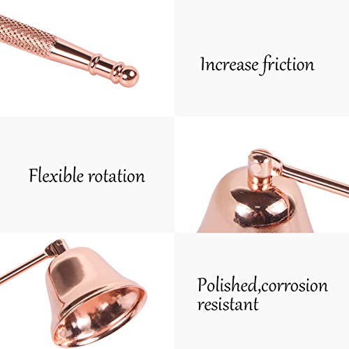 Harapu Candle Snuffer, Candlesnuffers Wick Snuffer Candle Accessory With Long Handle For Putting Out Extinguish Candle Wicks Flame Safely (Rose Gold) #TOP3