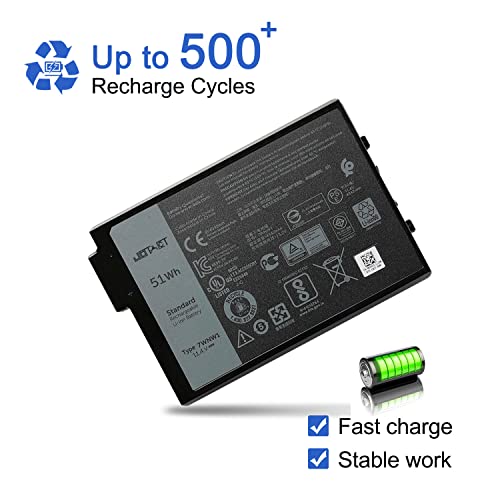 Image of JOTACT 7WNW1 51Wh Laptop Battery Replacement for Dell Latitude 7424 5424 5420 Rugged Extreme P85G P86G P85G001 P86G001 P137G P137G001 P137G002 Series GK3D3 DMF8C DMF0C 6NNCF DP3KF 11.4V 4342mAh 3-Cell