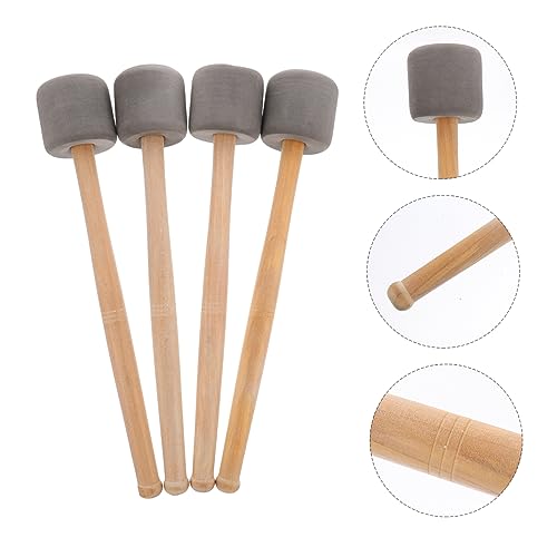 4 piezas de baquetas para bombo con mango de madera, mallets para instrumentos de percusión para estudiantes y profesionales miniatura 7