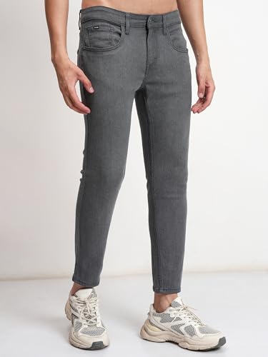 Image of Highlander Men's Slim Fit Jeans | Cropped Length | Jeans for Man | Stylish Casual Wear for Everyday Comfort