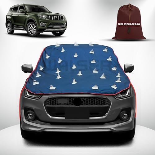 Image of WALSER Spike Car Cover for Mahindra Scorpio N | Anti-Climb Nail Guard for Dogs & Monkeys | Protects Bonnet, Roof & Dicky | UV, Dust & Snow Protection | Spike Cover with 4 Adjustable Hook