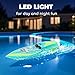 LAFALA Mini Remote Control Boat RC Boat 2.4Ghz 360 Rotating LED Light bulit-in Rechargeable Battery Pool BathtubToys Remote Control Boats for Kids 8-12 Years Birthday Gift Green