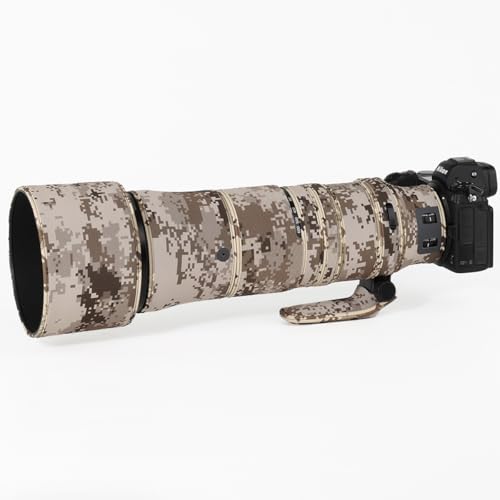 CHASING BIRDS Lens Camouflage Waterproof Coat for Nikon Z 180-600mm f/5.6-6.3 VR Rainproof Lens Protective Cover Version IV (Brown Grid)