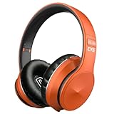 CYKOTE Wireless Bluetooth Headphones, Foldable Over Ear Headphones with Microphone, Noise Cancelling Headphones for Cellphone PC Class Home Office Travel (Orange)