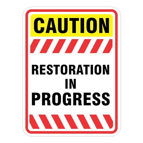 Portrait Round Plus Restoration In Progress Wall or Door Sign | Health And Safety Signage -Small