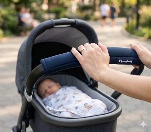 HOMYBABY® Universal Kinderwagen Griffbezug – Schiebegriff Abdeckung für Buggy & Kinderwagen – Waschbar, robust und einfach zu befestigen