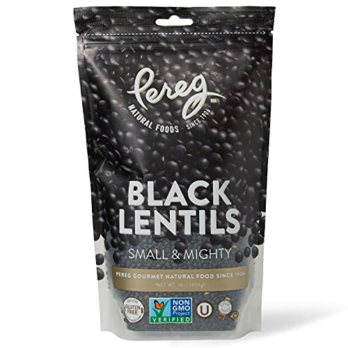 Whole Black Lentils - 16 Oz - Beluga Lentils - Black Masoor Daal - Ideal For Enriching Stews, Curries, Tacos & Soups - Non-Gmo, Gluten-Free, Kosher Certified & Vegan #TOP19