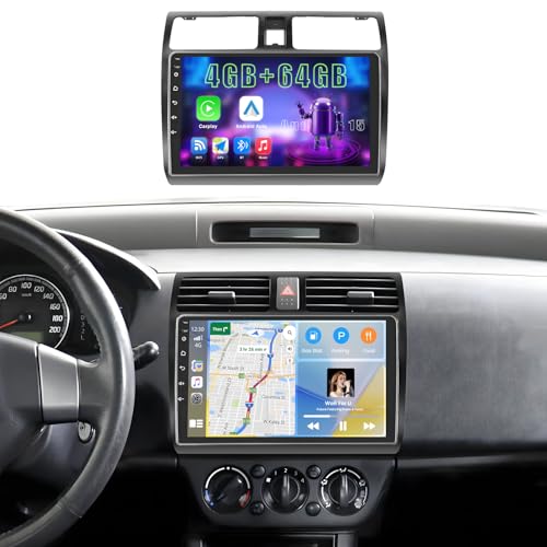 Fuluku 4+64G Android Autoradio pour Suzuki Swift 2003 2004 2005 2006 2007 2008 2009 2010 Wireless Carplay&Android Auto, 10.1'' Touch Screen Radio Voiture...