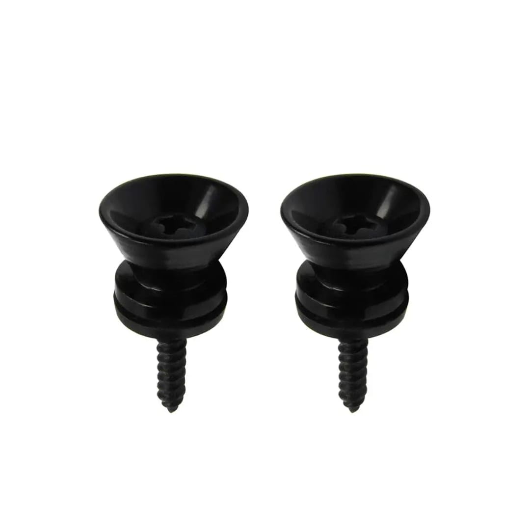Guitar Strap Buttons Set for Electric, Acoustic & Bass Guitar | Metal Strap End Pins with Mounting Screws | Durable Guitar Strap Locks Replacement Accessories Pack of 2 Black-image-32