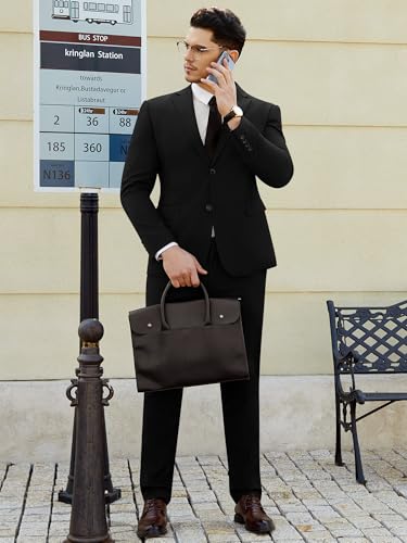 WEEN CHARM Men's Suits Slim Fit 2 Piece Two Button Blazer Wedding Prom Tuxedo Single Breasted Jacket Pants Set2