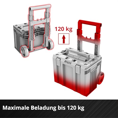 Original Einhell E-Case Rolling Workshop SEALED (Rollende Werkstatt aus 3 Koffern, max. 120 kg, staubdicht + strahlwassergeschützt, 44 x 40 x 70 cm, inkl. Seitenschienen)
