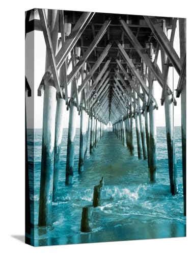 ART.COM Stretched Canvas Print Teal Dock I by Jairo Rodriguez, 12" x 16"