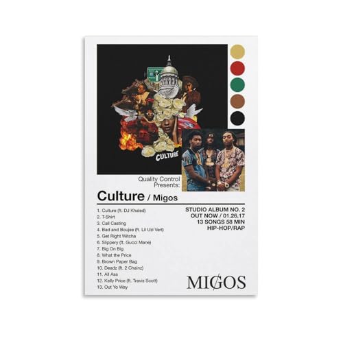 ZANLIART Migos - Culture Album Cover Canvas Print Music Poster