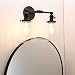Phansthy Black Wall Sconce Double Sconce Light with Dual 5.6 Inches Clear Glass Lampshade(Black)