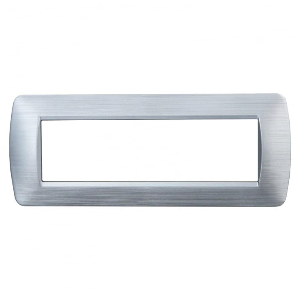 CONFEZIONE DA 10 PLACCHE IN PLASTICA SATINATA, COMPATIBILE CON BTICINO LIVING, 7 MODULI/POSTI, COLORE ARGENTO, DESIGN ELEGANTE E MODERNO, PER INTERRUTTORI/PRESE, TECNOPOLIMERO DI ALTA QUALITA'