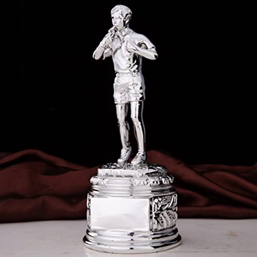 ULTNICE Troféu de árbitro de resina troféu de prata brinquedo de premiação de juiz de futebol com ba