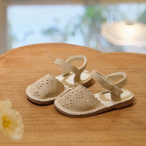 Image of THEE BRON Toddler Floral Cutout Closed Toe Sandals for Girls Breathable Summer Shoes