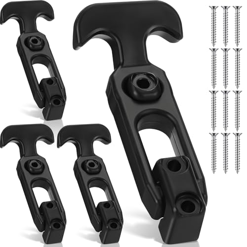 Mudder Flexible Rubber Draw Latch T Handle Hasp Rubber Draw Latches with Screws for Hood Cooler Tool Cabinet Boat Compartment Cargo Box (4 Pieces)