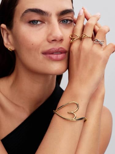 PANDORA Essence Organisch Geformtes Herz Kleiner Ring aus Sterling Silber, Größe: 56, 194361C00-56