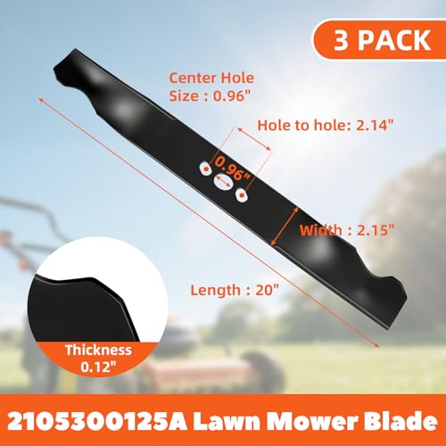 Upgrade 355-101 Lawn Mower Blade - Dimensions