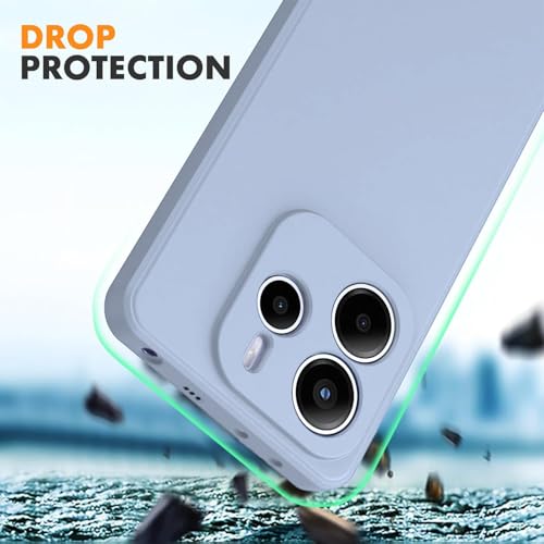 Image of DIZORO Compatible with Mi Redmi Note 14 5G Back Cover with Upgraded Square Edges for Camera Protection Shockproof Flexible Matte Liquid Silicone Mobile Phone Case (Carolina.)