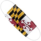 Popfunk Maryland Flag 1-Ply Reusable Face Mask Covering with Adjustable Nose Wire, Unisex