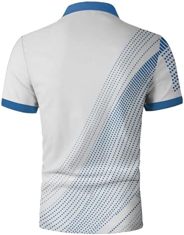 Men's Golf Polo Shirt T-Shirt Gradient Plaid Party Casual Short Sleeve Shirts Quick Dry Moisture Wicking Athletic Shirt — view 3