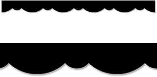 CTP Black Stylish Scallops EZ Border Bulletin Board Border for Classroom (Creative Teaching Press 10457), White, 48 ft per Package