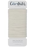 White Platinum Blonde No-Metal 4mm Elastic Hair Ties Color Match Ponytail Holders - 24 Count