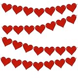 AKH® Cartel de corazón de fieltro de San Valentín | 5 m | Cartel del día de San Valentín con cuerda | Guirnalda de corazón colgante para boda, aniversario, cumpleaños, compromiso, despedida de