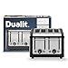 Dualit Design Series 4 Slice Toaster | Polished Stainless Steel with Black Trim | Extra-Wide Slots – Peek and Pop Function – Patented Perfect Toast Technology – Matching Kettle Available