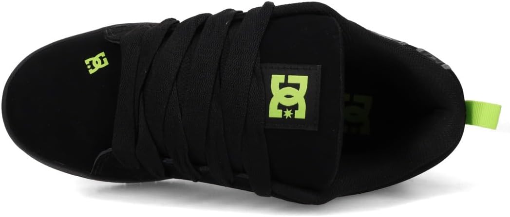 DC Shoes Men's Court Graffik Trainer/Skate Shoe Black/Grey/Lime