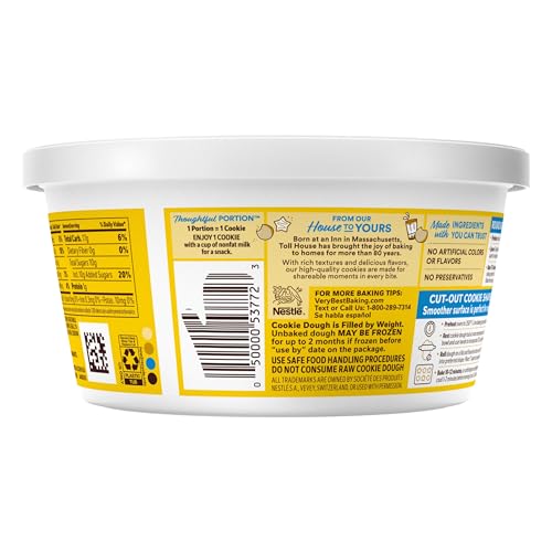 Nestle Toll House Sugar Cookie Dough Tub, Ready to Bake Cookie Dough, Sugar Cookies Bake, Oven Cookies, Keep Refrigerated or Frozen