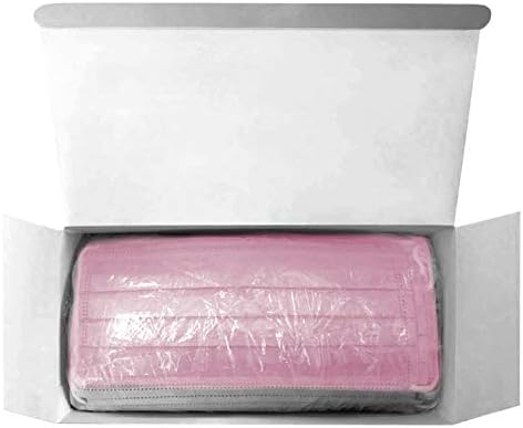 Harley Street Care Disposable Pink Face Masks Protective 3 Ply Breathable Triple Layer Mouth Cover with Elastic Earloops (Pack of 100)