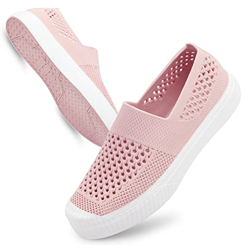 Dodow Womens Water Clogs Mens Garden Clogs Slip On Summer Beach Shoes Unisex Quick Drying Sandals 7 Women/6 Men Pink #TOP30
