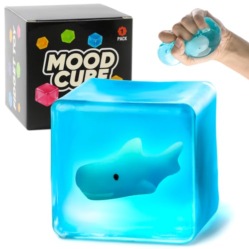 Ice Cube Stress Ball Shark Squishy Squeeze Fidget Toy for Anxiety Relief