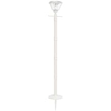 Gama Sonic Haven Solar Lamp Post Kit 74-inch Height, Outdoor Single White Resin and Clean Lens Post Lamp with Pole and EZ Anchor In-Ground Auger, Warm White 2700K 205B50271