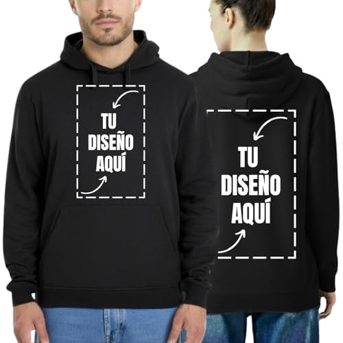 latostadora Sudadera Personalizada Hombre Mujer - Sudaderas Personalizadas Parejas - Sudaderas para Personalizar - Sudadera Personalizable por Delante y Detras - Personalised Hoodie Regalo
