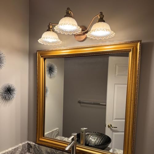 Image of XIEDUN Brass 3 Light Vanity Light Vintage Bathroom Vanity Light Fixture