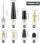 19pcs Bicycle Valve Adapter Set for Presta Schrader, Brass Bike Tire Valve Adapter Includes Ball Pump Needles Air Pump Needles Caps for Sports Balls Bikes Inflatable Device Air Compressor Accessories